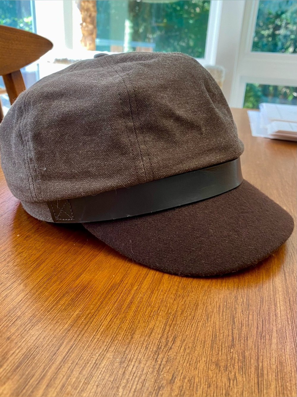 Brixton Hooligan Cap in Brown & Black Size 7 1/4